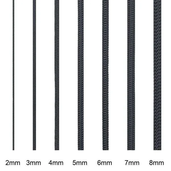 Reepschnur Cordelette (Preis pro Meter) : Durchmesser - 8 mm, Farbe - Schwarz