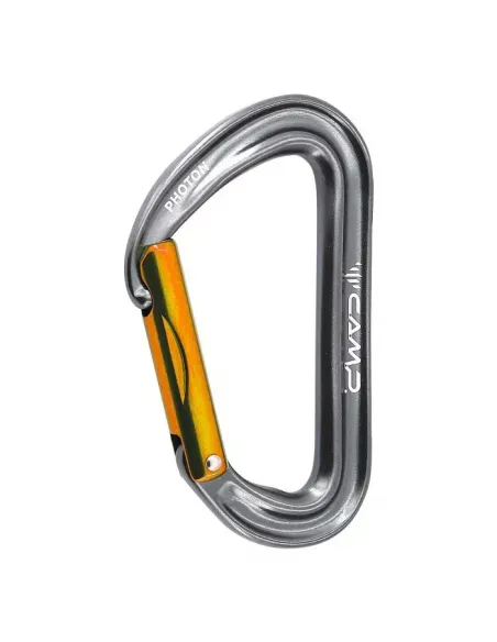Photon Straight Gate Graphite/Orange Carabiner