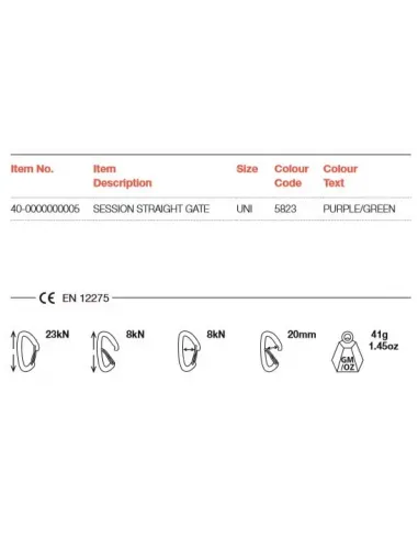 Session Straight Gate Carabiner