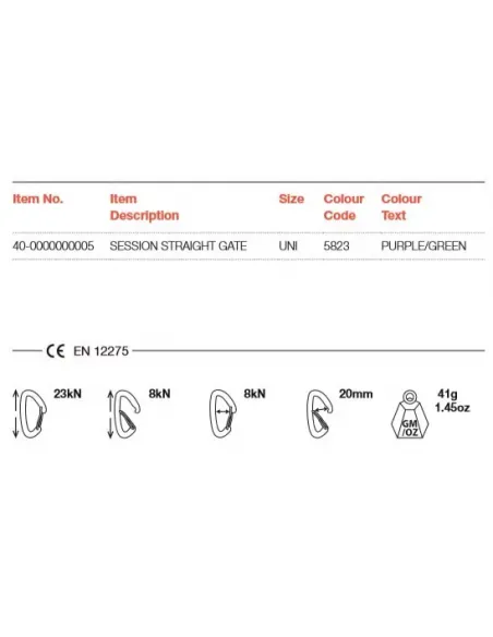 Session Straight Gate Carabiner