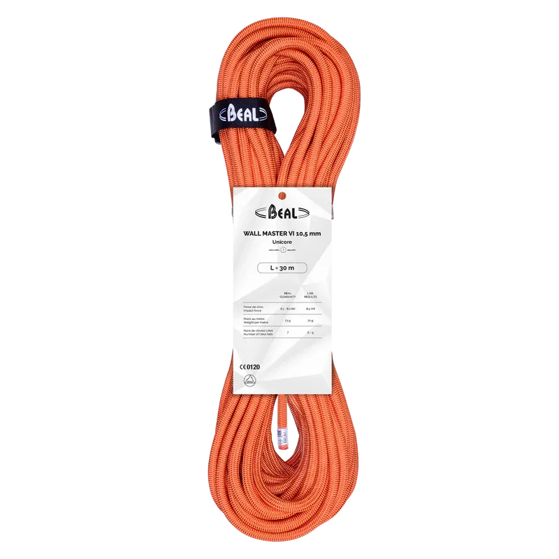 Dynamisches Seil Wall Master UNICORE 10,5mm : Farbe - Orange, Länge - 200 m