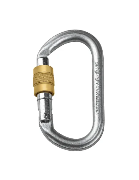 Oval Steel Screw Lock Carabiner