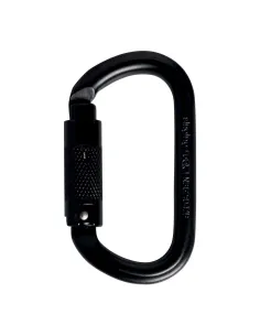 Ovale stalen Triact Lock-karabiner zwart