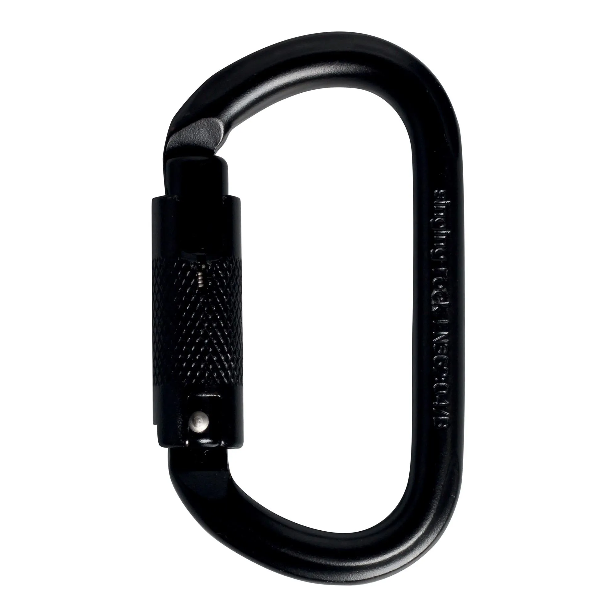 Ovaler Stahlkarabiner Triact Lock Schwarz